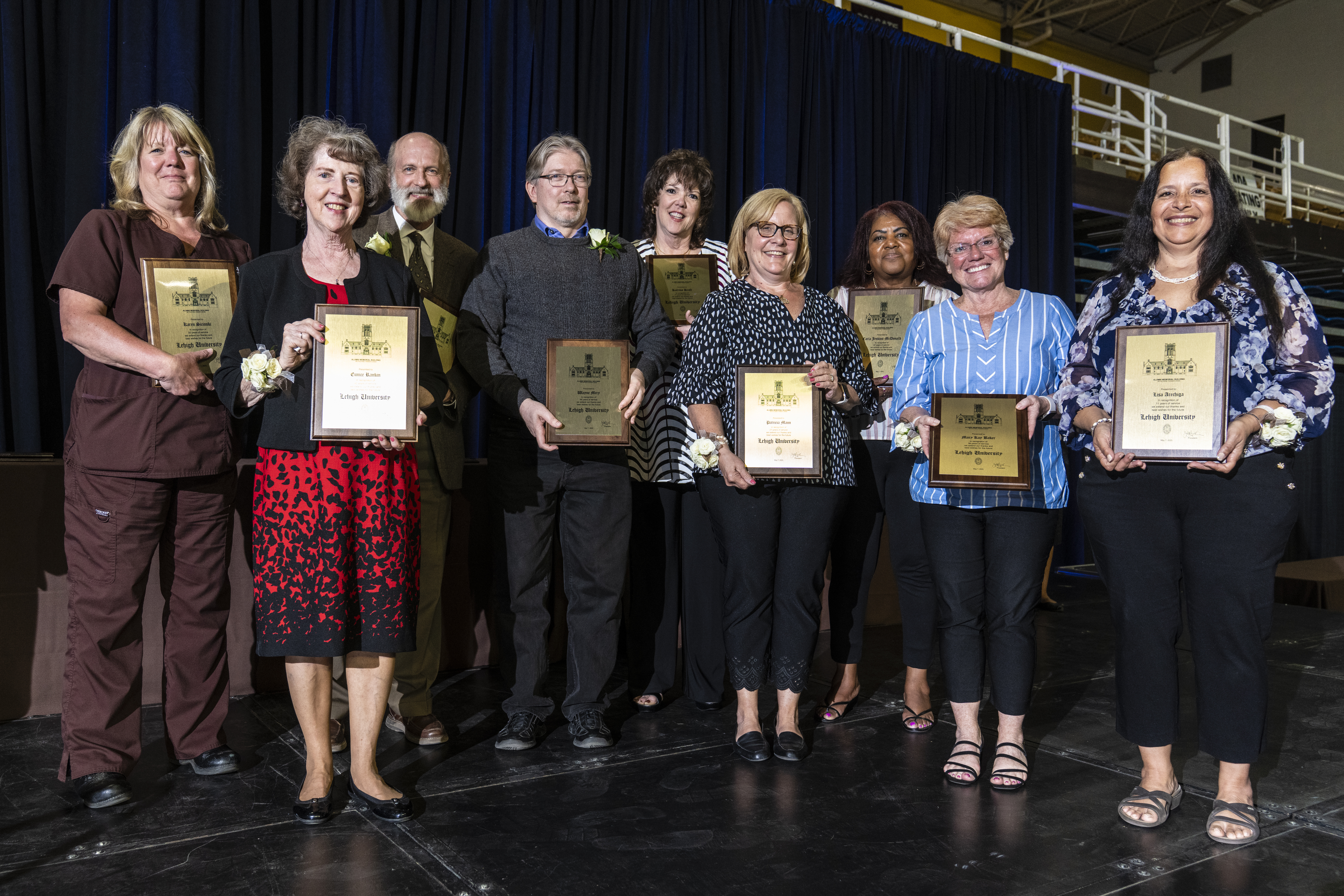 Retirees gather for a group photo