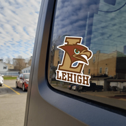 A Lehigh decal on a car
